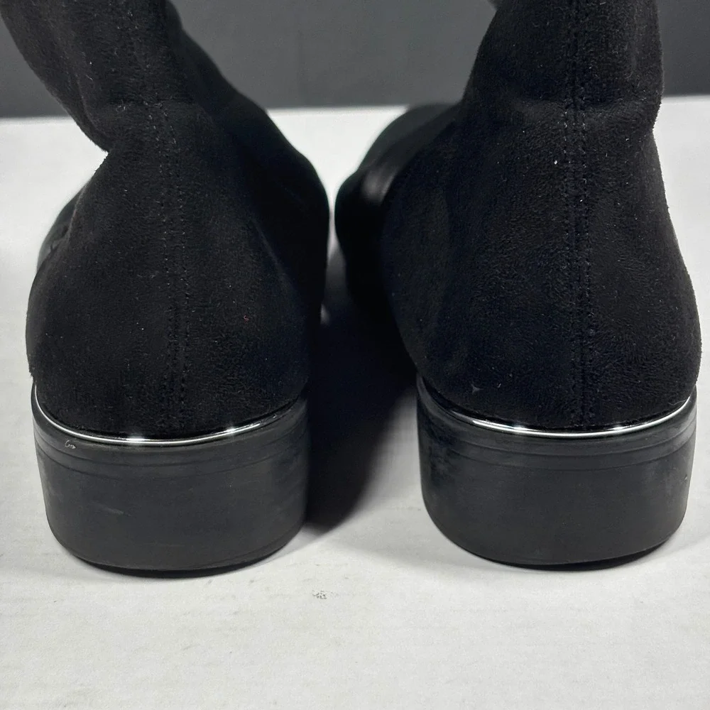 Alfani Ludlowe Black Leather Suede Tall Riding Boots Womens 9 Military Over Knee